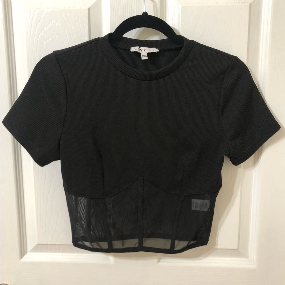Mesh Corset Crop Top